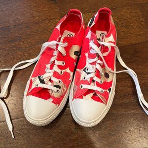 Marimekko x Converse Pink and Gold Unikko Pattern Shoes